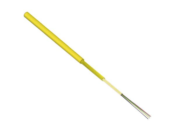 Câble FTTH inhouse 4 fibres monomode jaune Câble fibre optique inhouse 4 fibres jaune monomode G657A2 2.2 mm B2ca