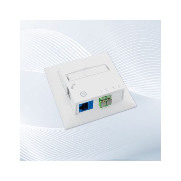 Prise terminale OTO blanche apparente standard suisse 4 fibres LC/APC