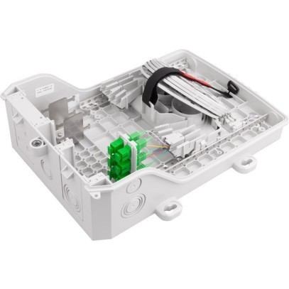 Boîtier de raccordement immeuble HAK CommScope BUDI-1S équipé 6 connecteurs LC/APC