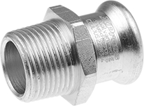 Pièce de transition FE à sertir VSH XPress — Chauffage (acier au carbone) — Ø15 × 1/2"