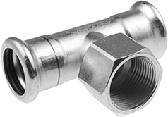 Pièce en T à filetage FI à sertir VSH XPress — Chauffage (acier au carbone) — Ø15 × 1/2"