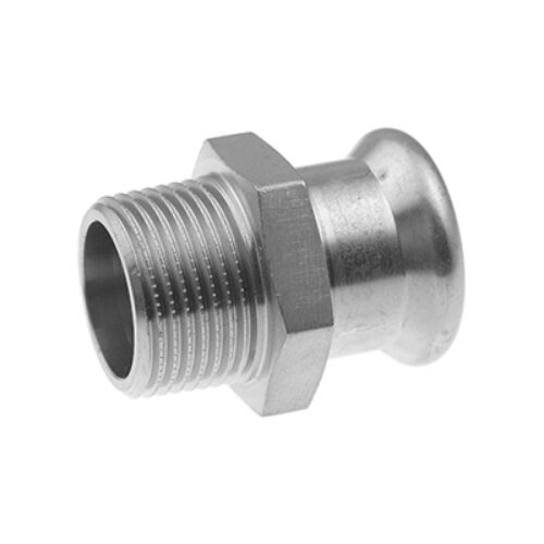 Categorie Transitions filetées Piece de transition a sertir en inox avec filetage exterieur