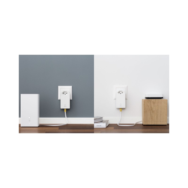 Adaptateur CPL powerline branche sur une prise murale
